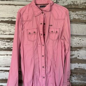 Cruel Girl Pink Polka Dot Button Down Shirt